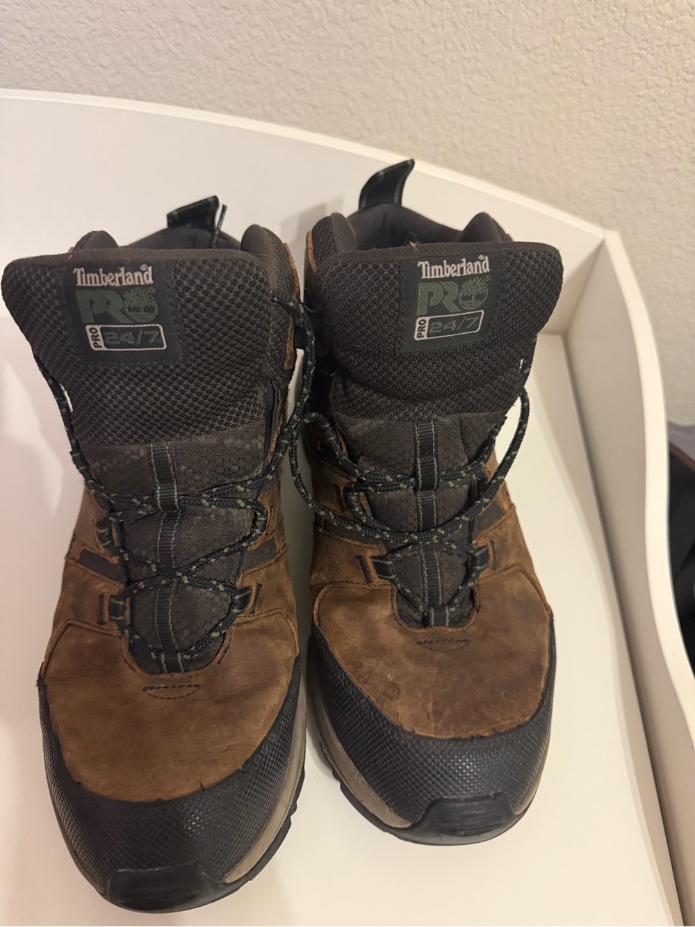 Timberland PRO Brown and Black Men's Work Boots - Rugged Leather Lace-Up